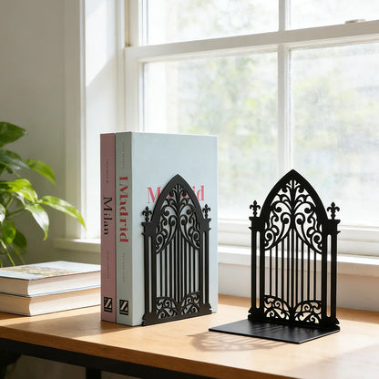 Metal Book Ends – Heavy Duty Non-Skid Book Supports for Shelves