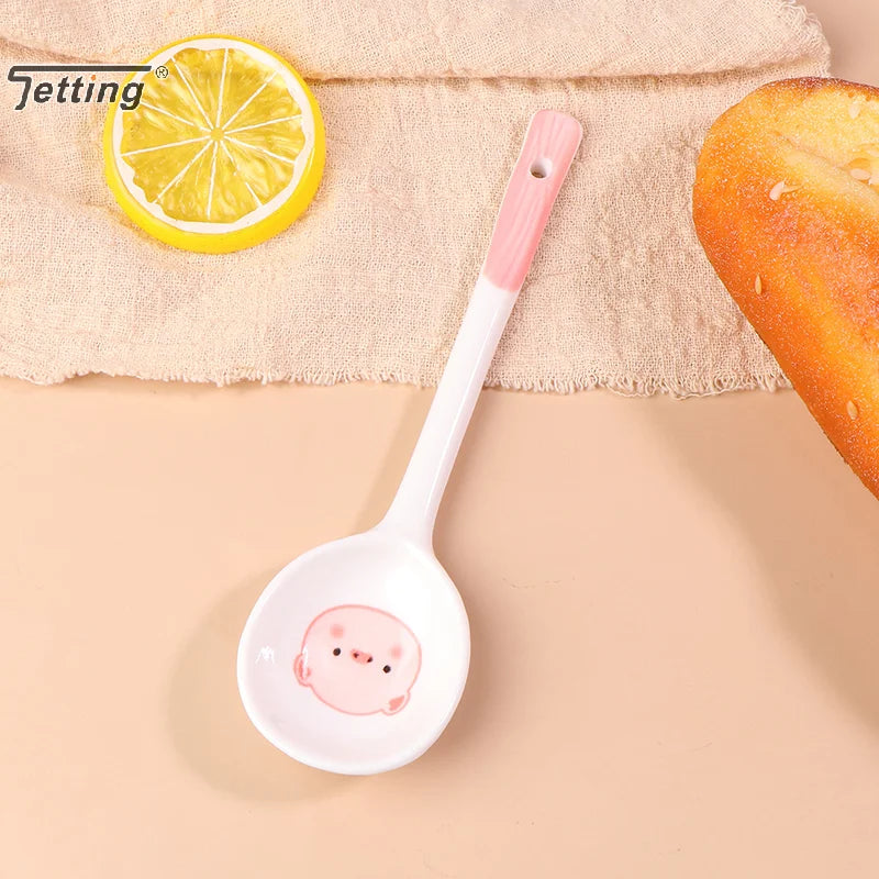 Pig Ceramic Soup Spoon