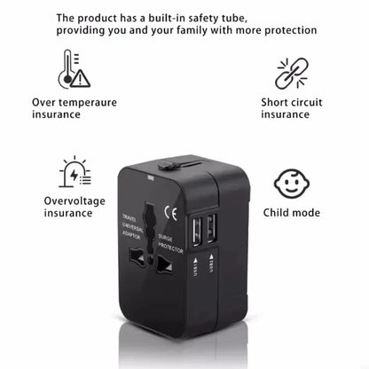 Universal International Travel Adapter with USB & USB-C
