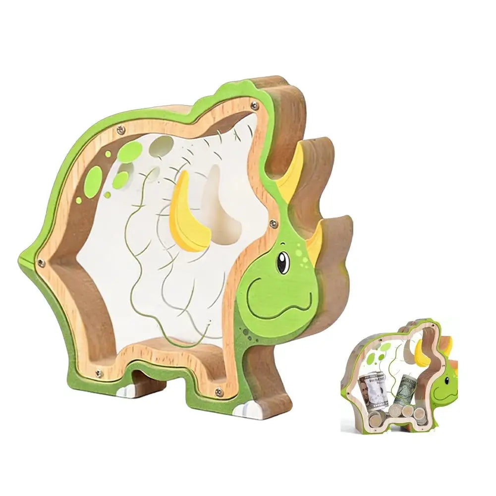 Wooden Animal Piggy Bank for Kids