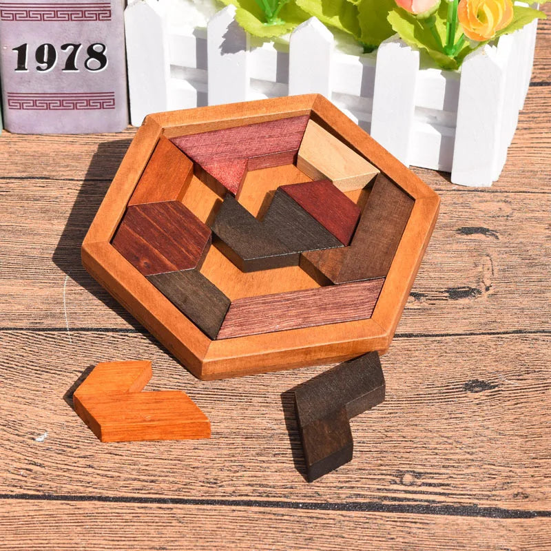 Wooden Geometric Shape Puzzle Board