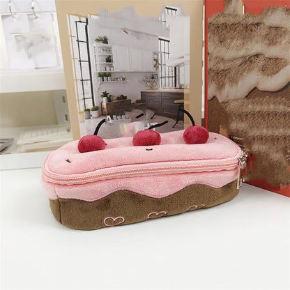 Plush Cherry Cake Large Capacity Pencil Case