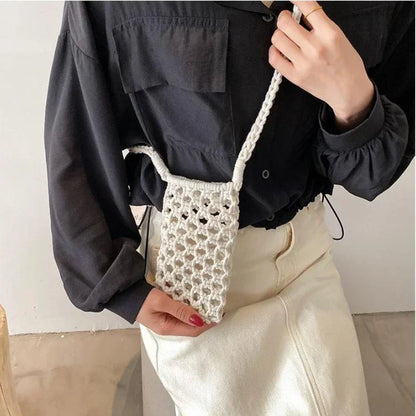 Women’s Woven Crochet Crossbody Phone Bag
