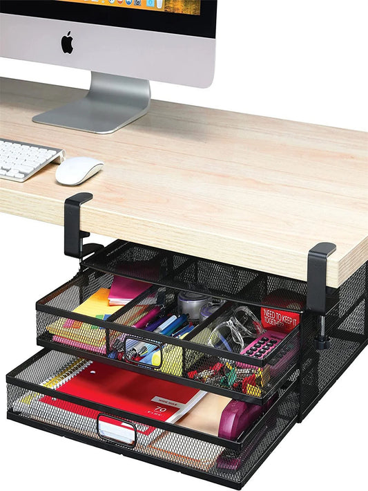 Clip-On Mesh Metal Desktop Drawer Organizer