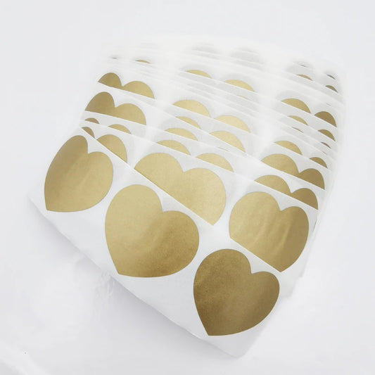 Heart-Shaped Scratch Off Labels – Gold, Silver & Rose Gold DIY Stickers