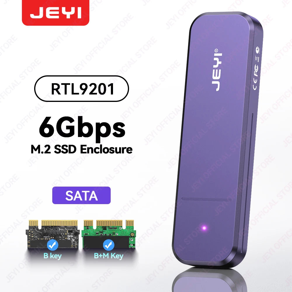 JEYI USB-C M.2 SSD Enclosure with NVMe/SATA Dual Protocol, UASP, TRIM & S.M.A.R.T Support