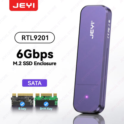 JEYI USB-C M.2 SSD Enclosure with NVMe/SATA Dual Protocol, UASP, TRIM & S.M.A.R.T Support