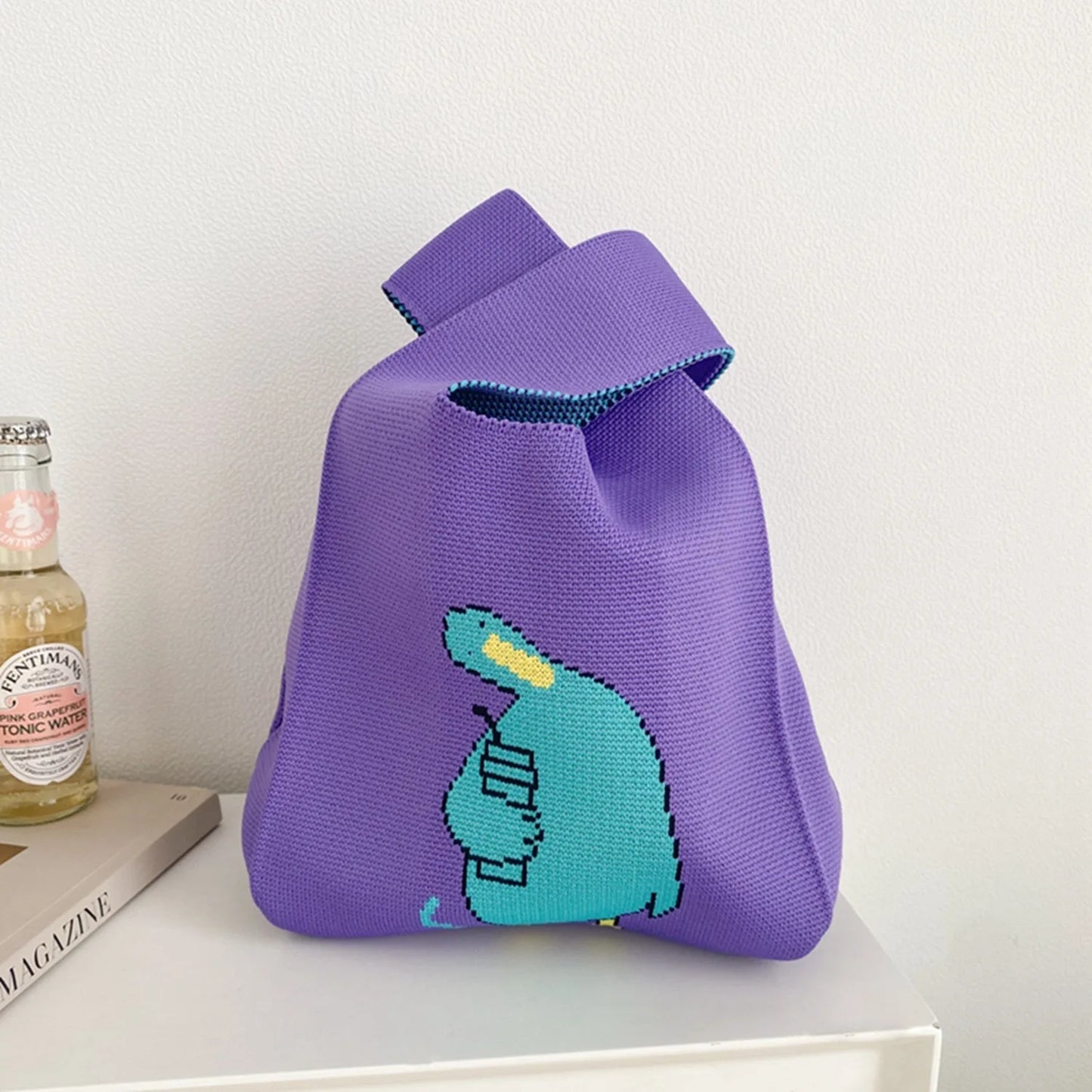 Handmade Knitted Knot Wrist Tote Bag