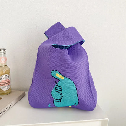 Handmade Knitted Knot Wrist Tote Bag