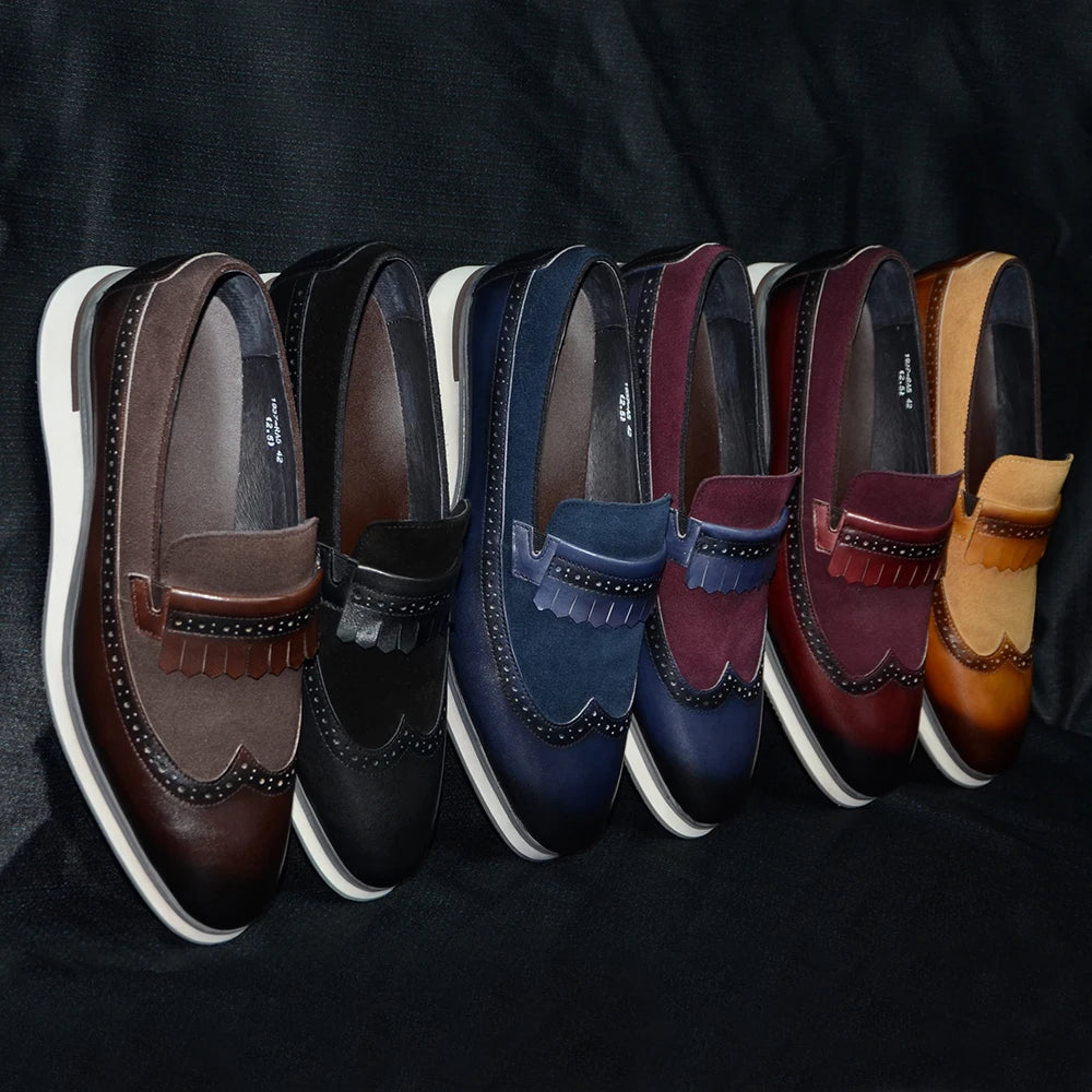 6 Colors Luxury Genuine Leather Non-slip Loafers