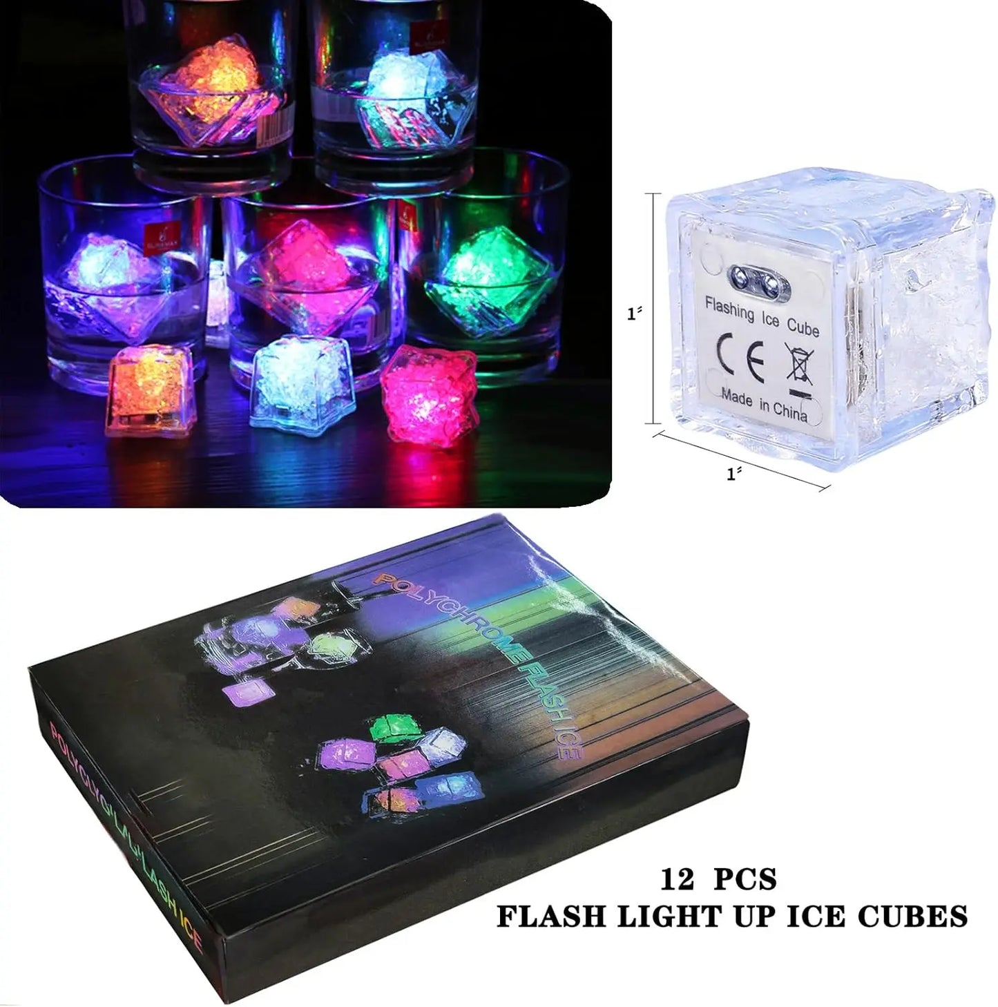 LED Reusable Light Up Ice Cubes