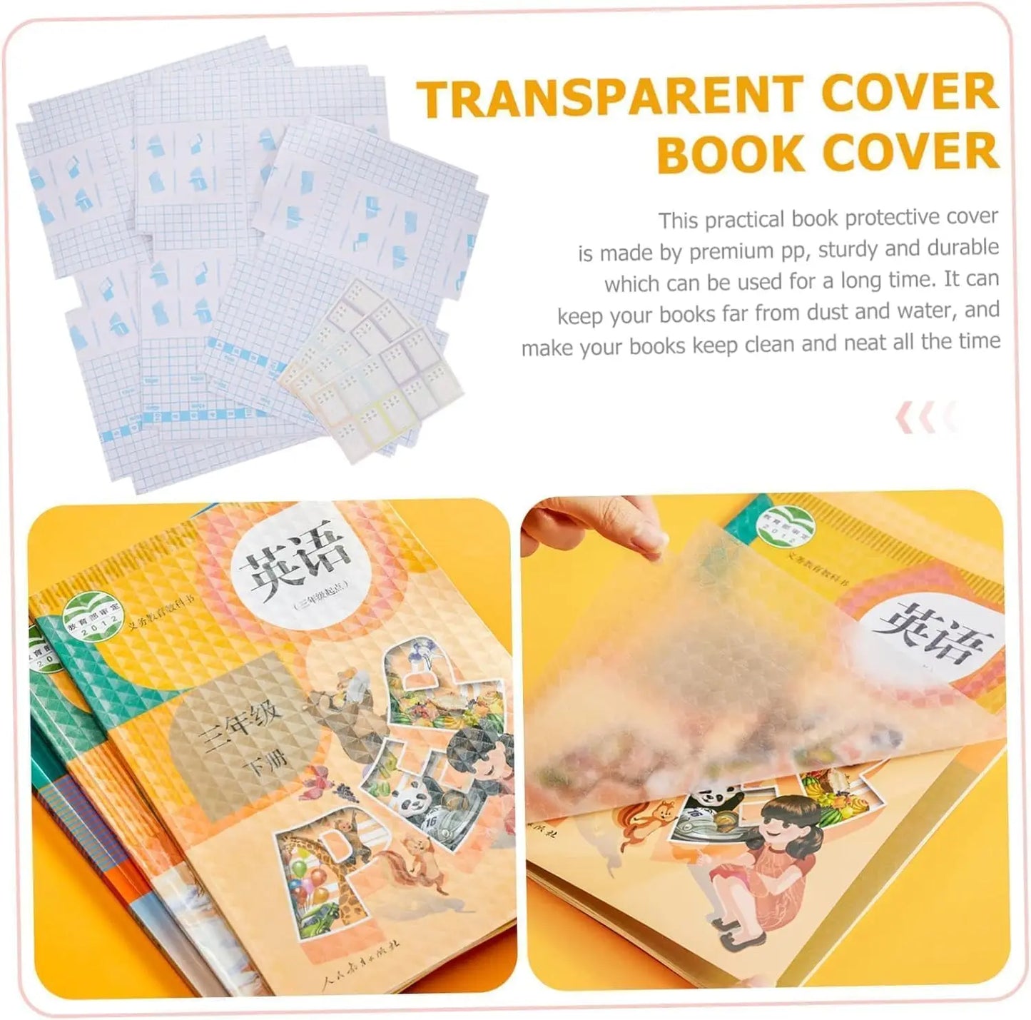 Clear Self-Adhesive Book Covers