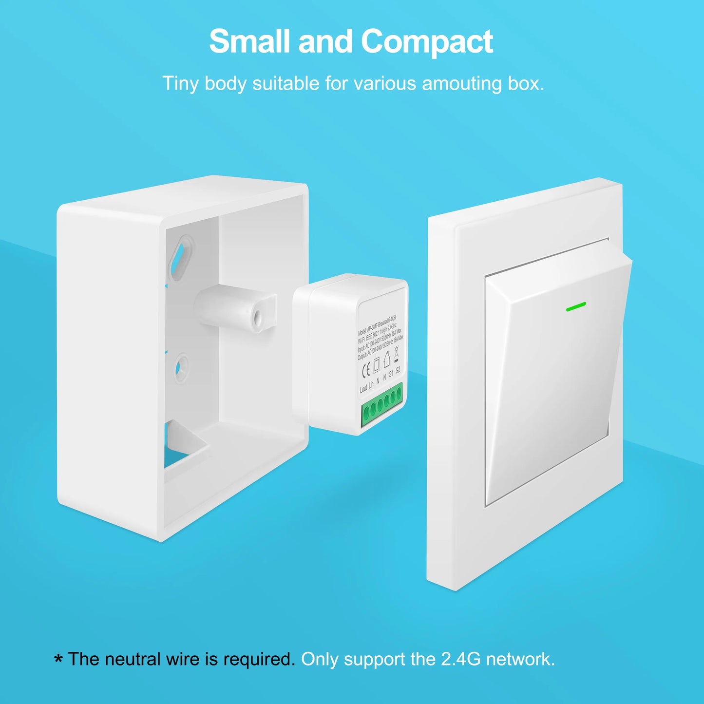Mini WiFi Smart Switch Module 16A