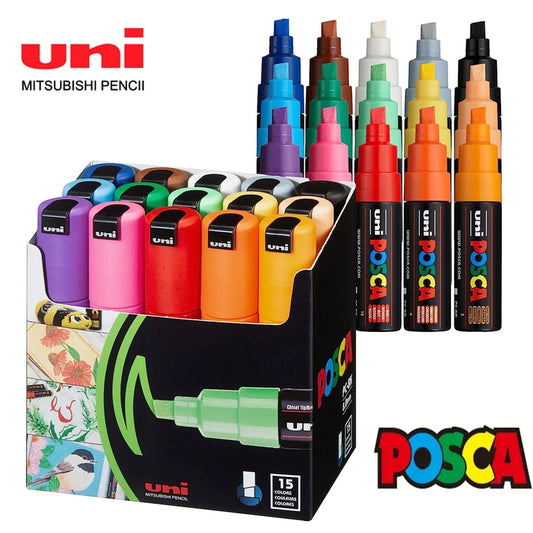 Uni PC-8K 15C Posca Acrylic Paint Marker Pen Set