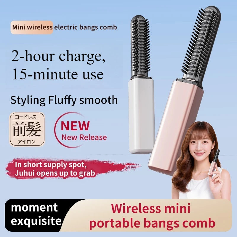 Mini Wireless Hair Straightening Comb