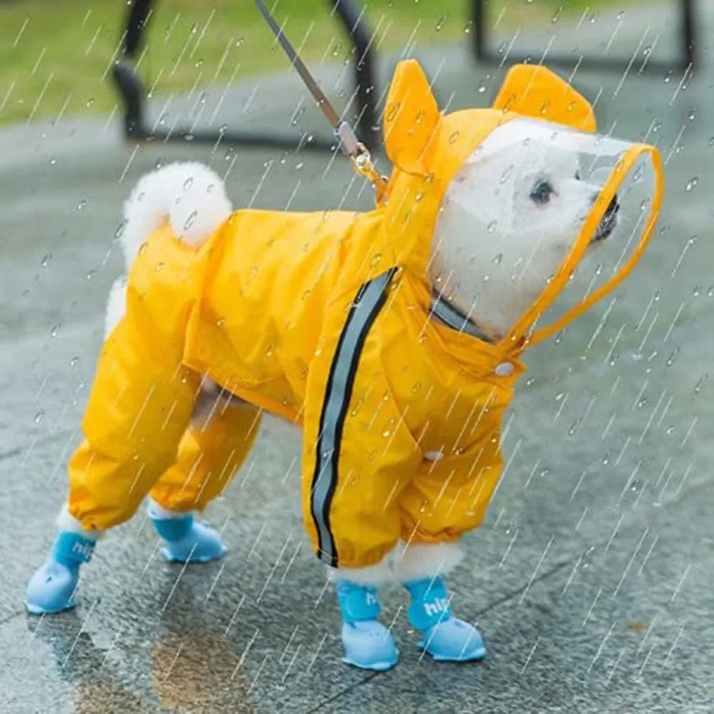 Full Coverage Hooded Rain Suit for Dogs