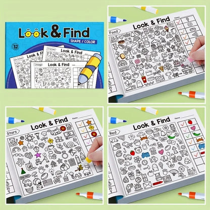 Kids Look & Find Activity Book with Colouring Games