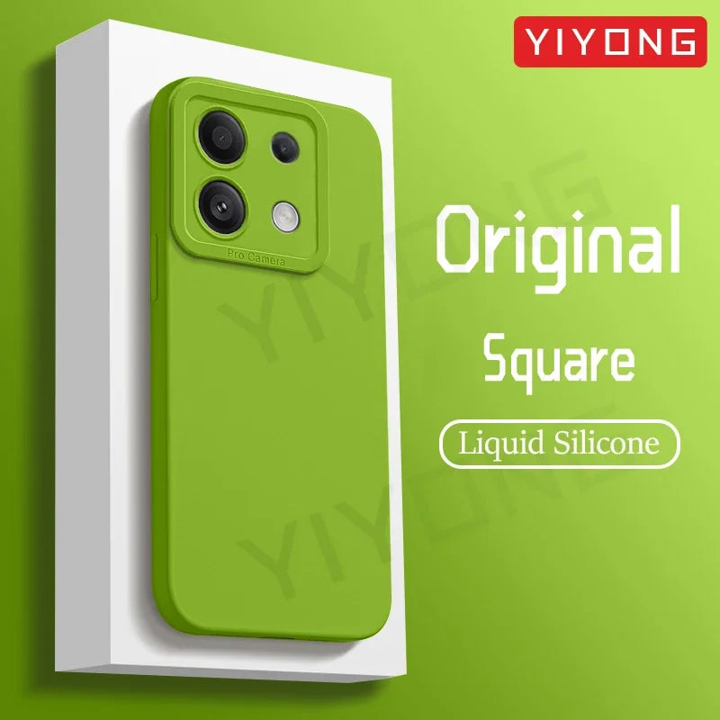 Square Liquid Silicone Soft Cover For Xiaomi Redmi Note 13 12 Xiomi Note12 Pro Plus