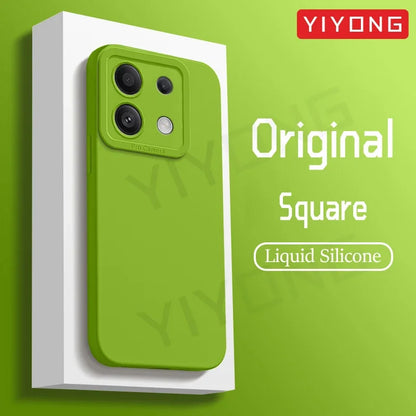 Square Liquid Silicone Soft Cover For Xiaomi Redmi Note 13 12 Xiomi Note12 Pro Plus