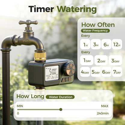 Programmable Garden Water Timer with Brass Fittings
