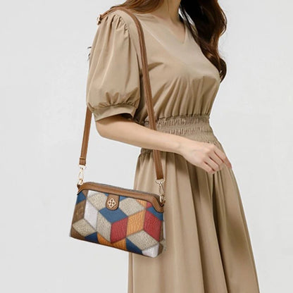 Geometric Patchwork Crossbody Bag