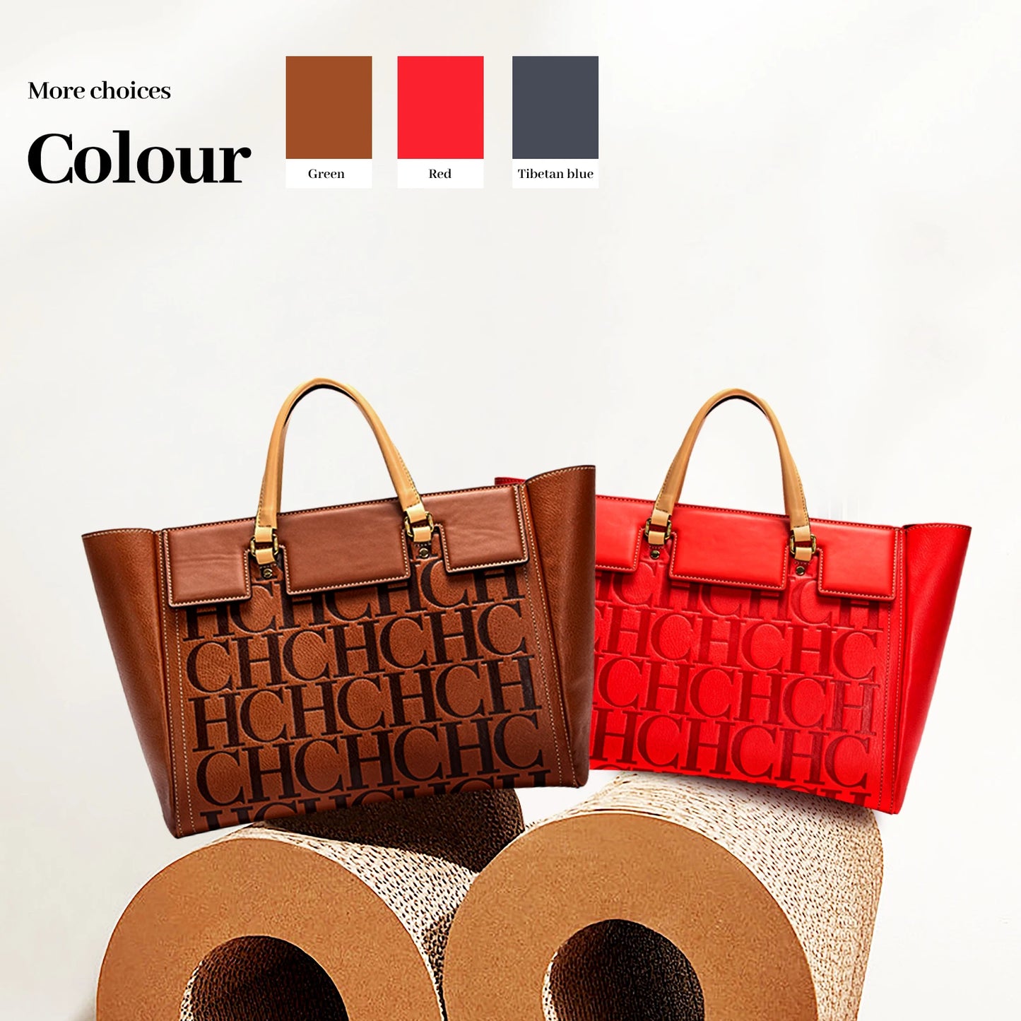 Large Capacity Embossed Tote Bag for Work, Office & Everyday Use