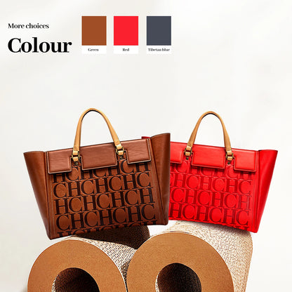 Large Capacity Embossed Tote Bag for Work, Office & Everyday Use