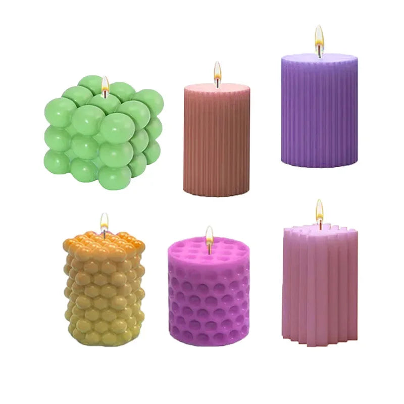 3D Silicone Cylinder Candle Mold
