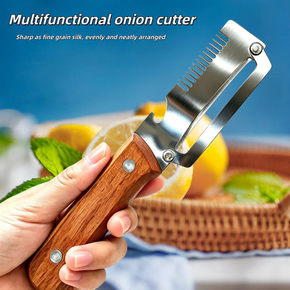 3-in-1 Stainless Steel Vegetable & Fruit Peeler with Oak Handle