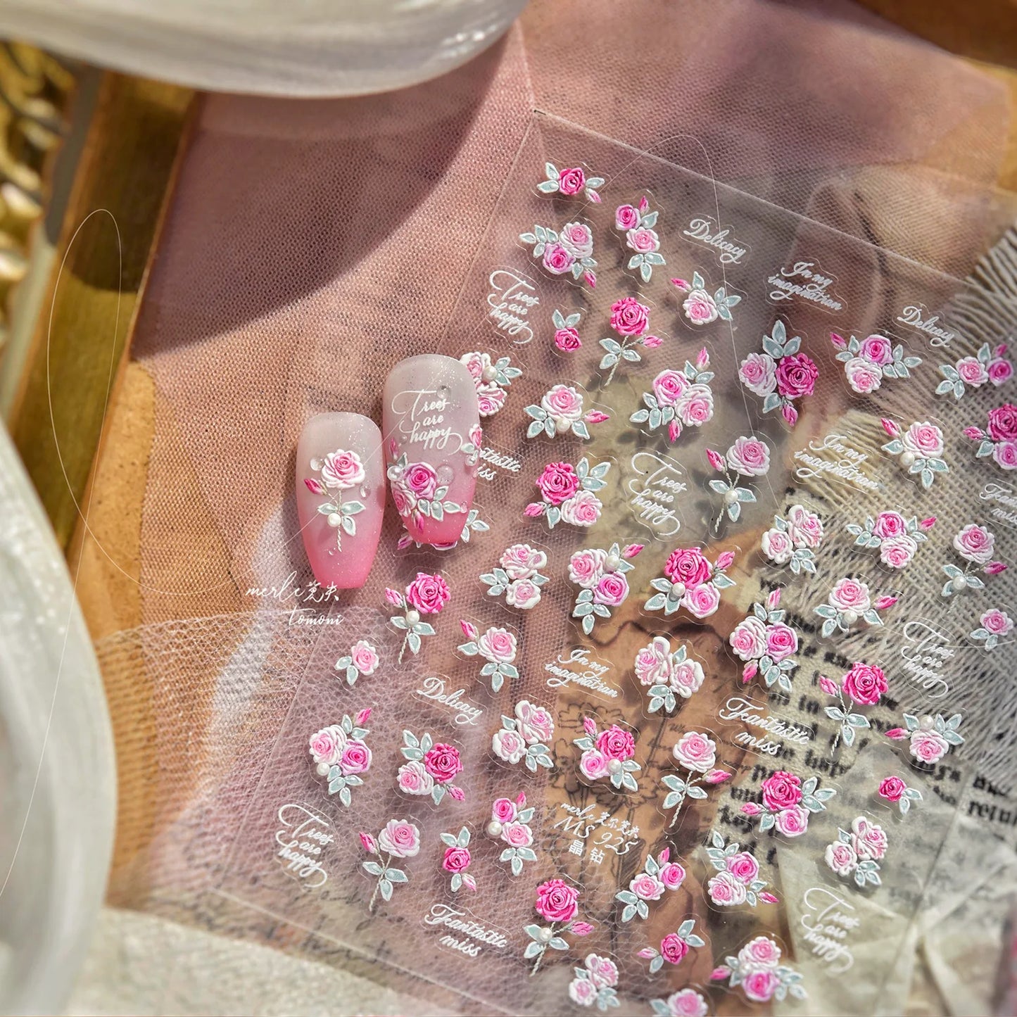 5D Cherry Blossom Nail Art Stickers