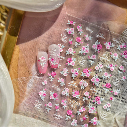5D Cherry Blossom Nail Art Stickers