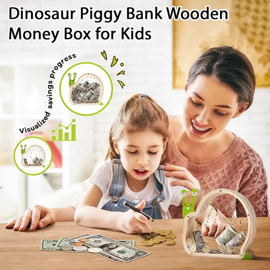 Wooden Animal Piggy Bank for Kids