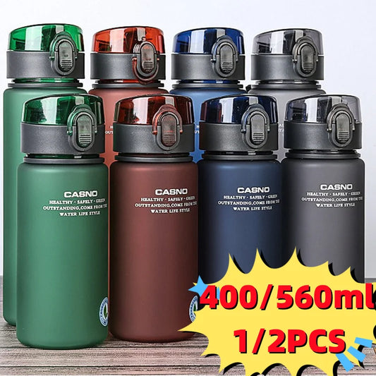 1-2Pcs Portable Sports&Fitness Frosted Water Bottle