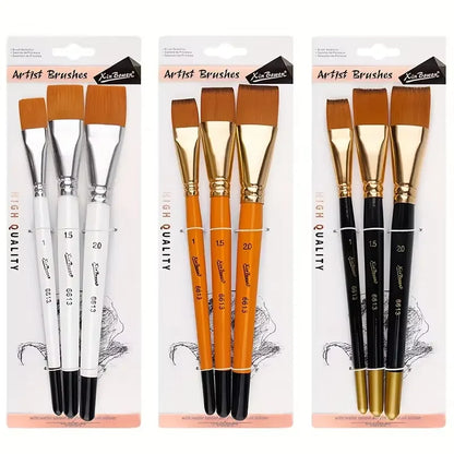 Large Flat Paint Brush Set
