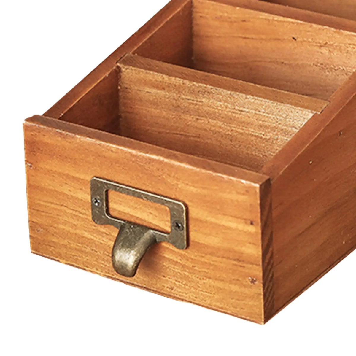 Vintage Wooden Desktop Organizer Storage Box