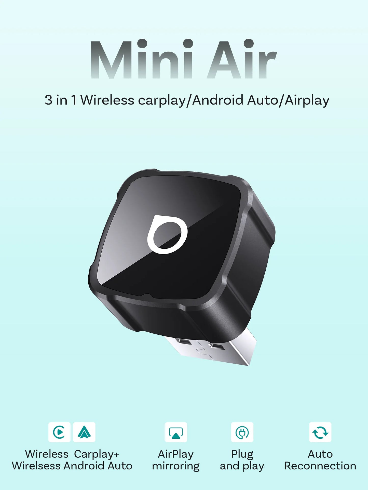 Mini Air 3-in-1 Wireless CarPlay Adapter