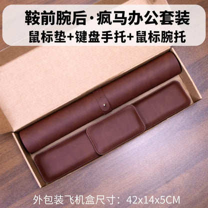 Waterproof PU Leather Desk Mat with Wrist Rest
