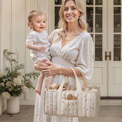 Floral Baby Diaper Tote Bag