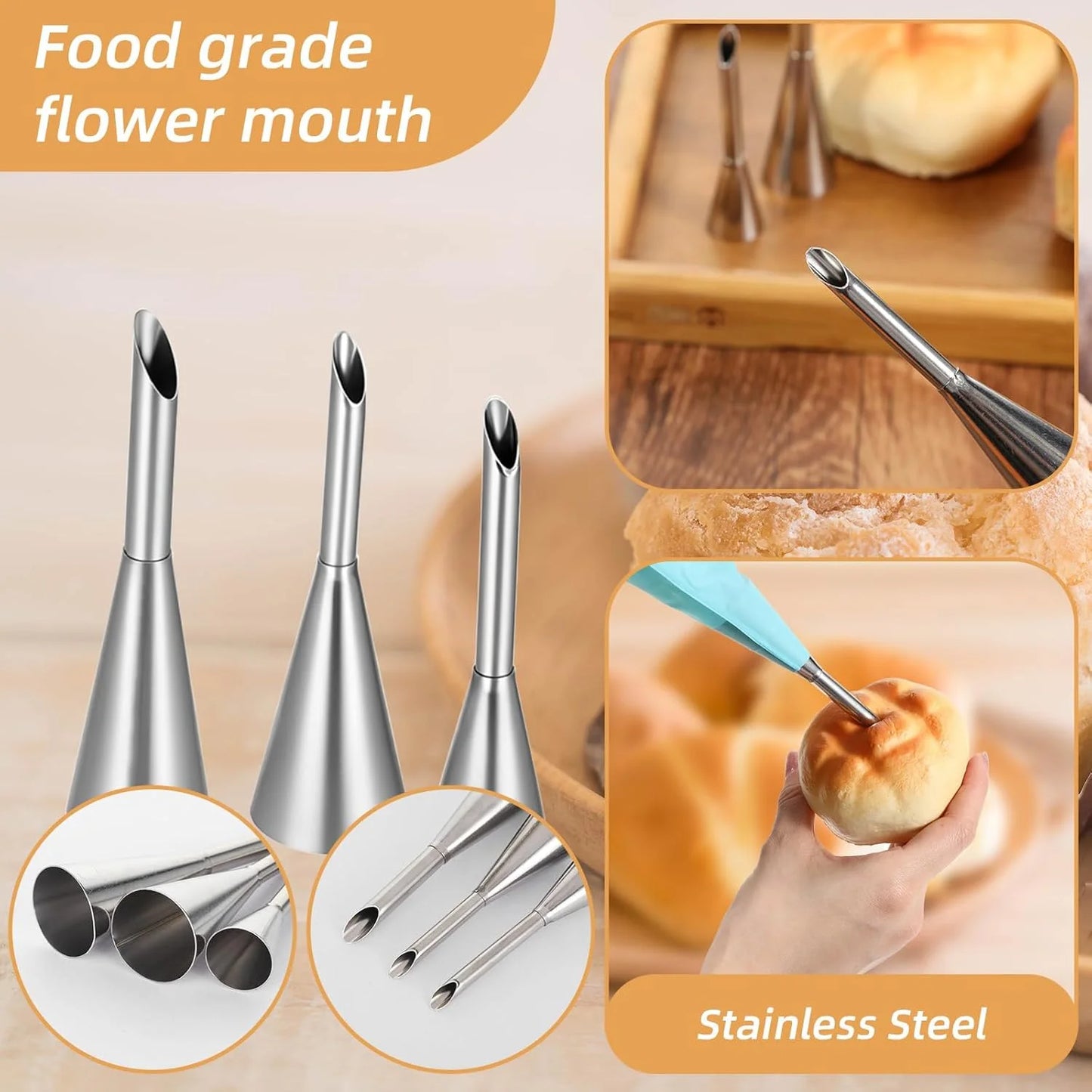 Professional Cake Decorating & Cream Filling Piping Tips Set