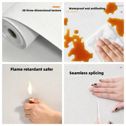 3D Self-Adhesive Linen Foam Wallpaper Roll