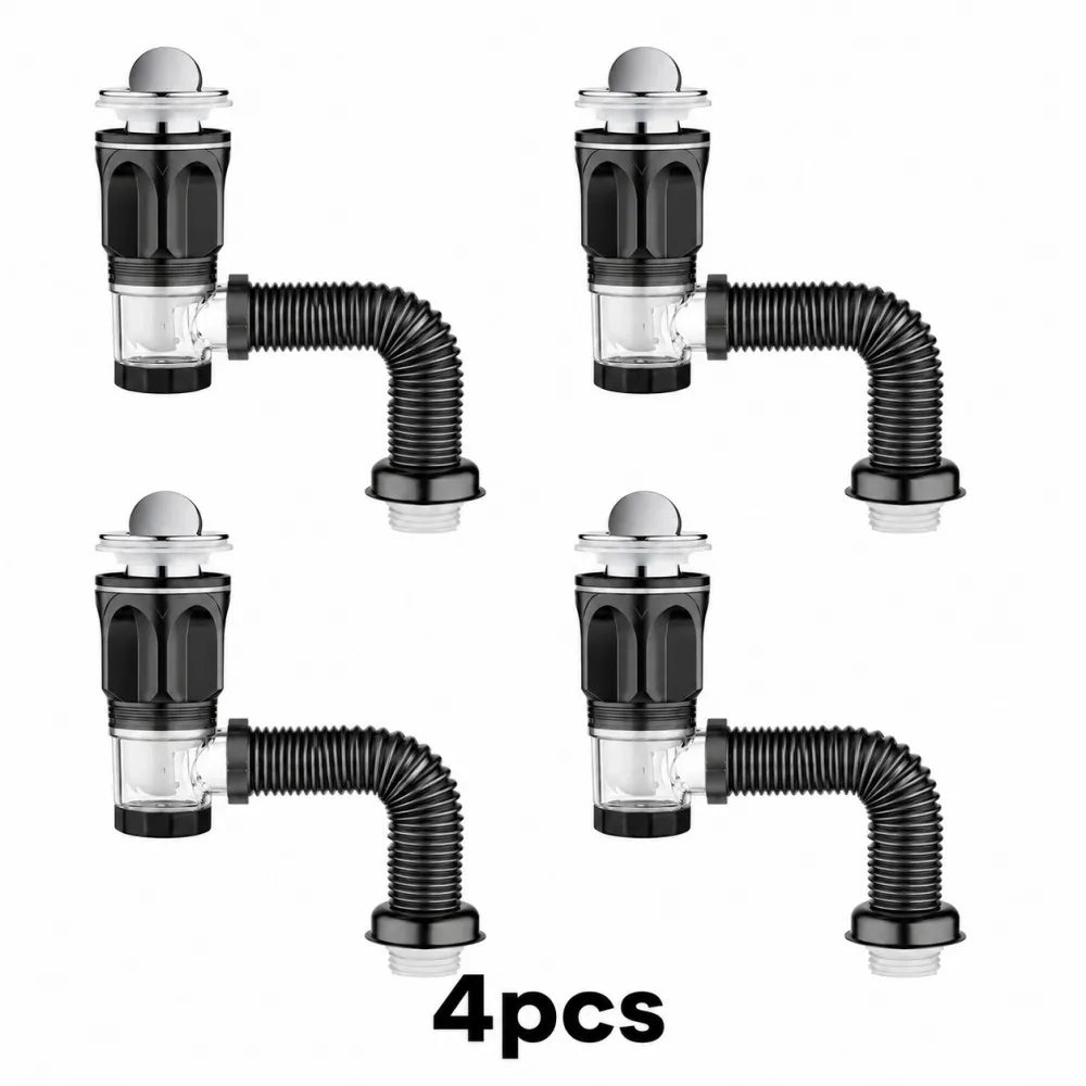 Kitchen & Bathroom Sink Drain Kit with Flexible Hose