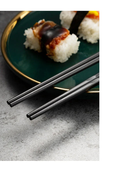 5 Pairs Stainless Steel Non-Slip Chopsticks Set