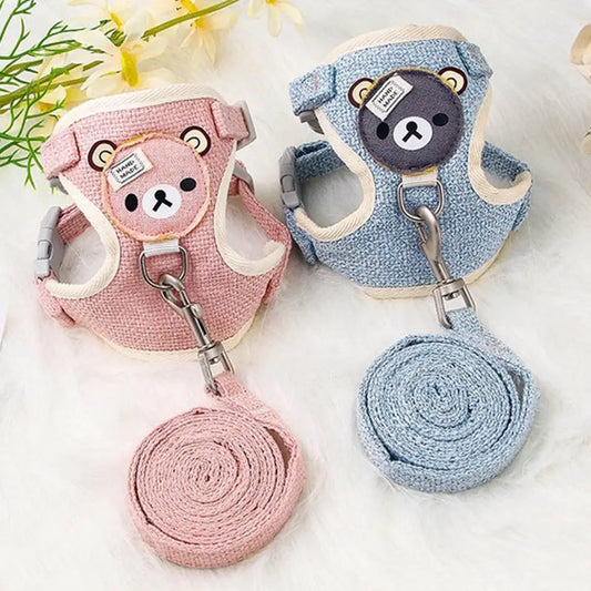 Bear Pet Harness & Leash Set for Small Dogs & Cats