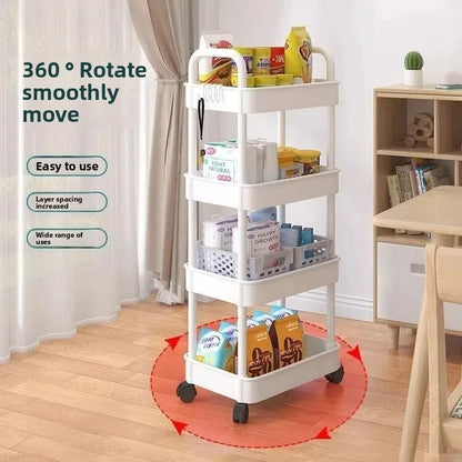 5-Tier Rolling Storage Trolley Rack