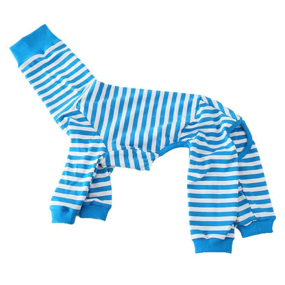 Striped Cotton Dog Pajamas for Italian Greyhounds & Whippets