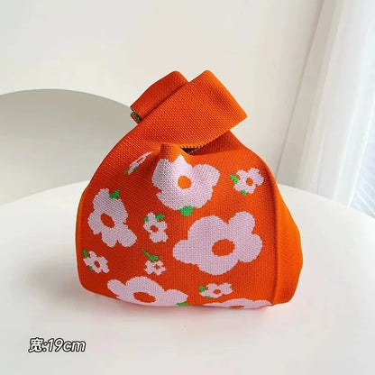 Handmade Knitted Knot Wrist Tote Bag
