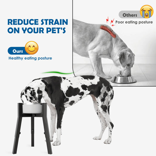 Adjustable Raised Dog Bowl Stand for Medium to Extra Large Dogs