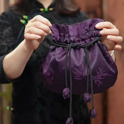 Silk Material Retro Handbags