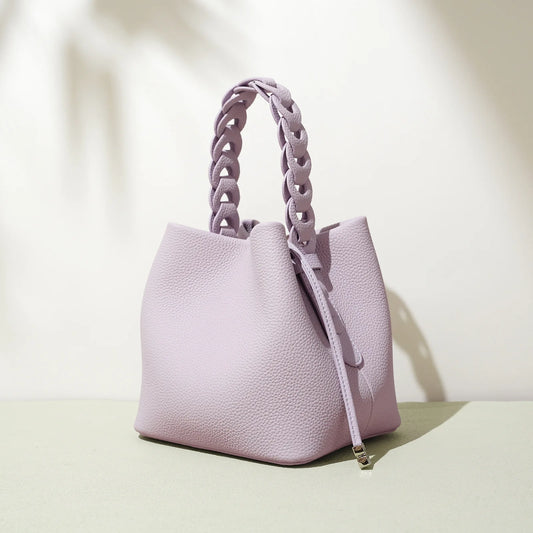 Genuine Leather Bucket Shoulder Bag