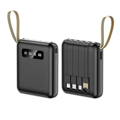 20000mAh Portable Power Bank with Built-in Cables